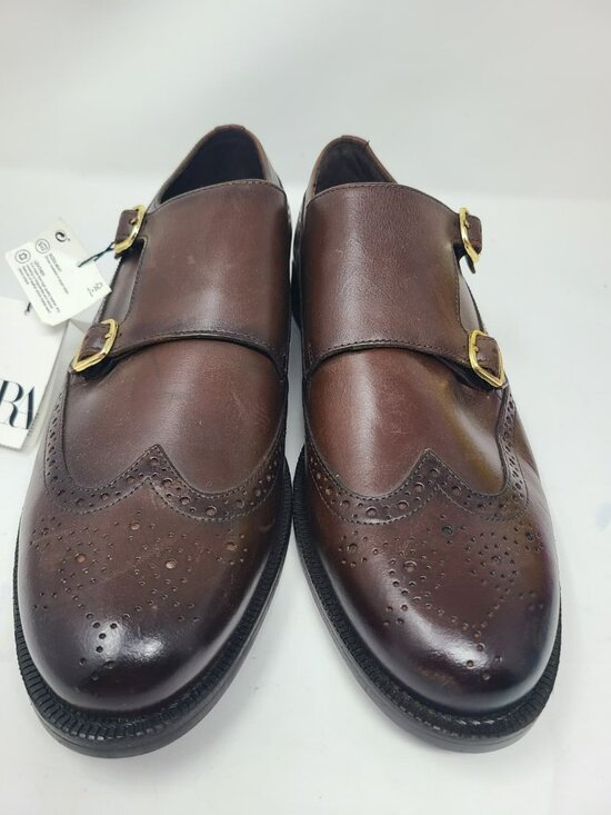 Zara Leather Double Monk Strap Shoes Size 8 2408/920 main image 10